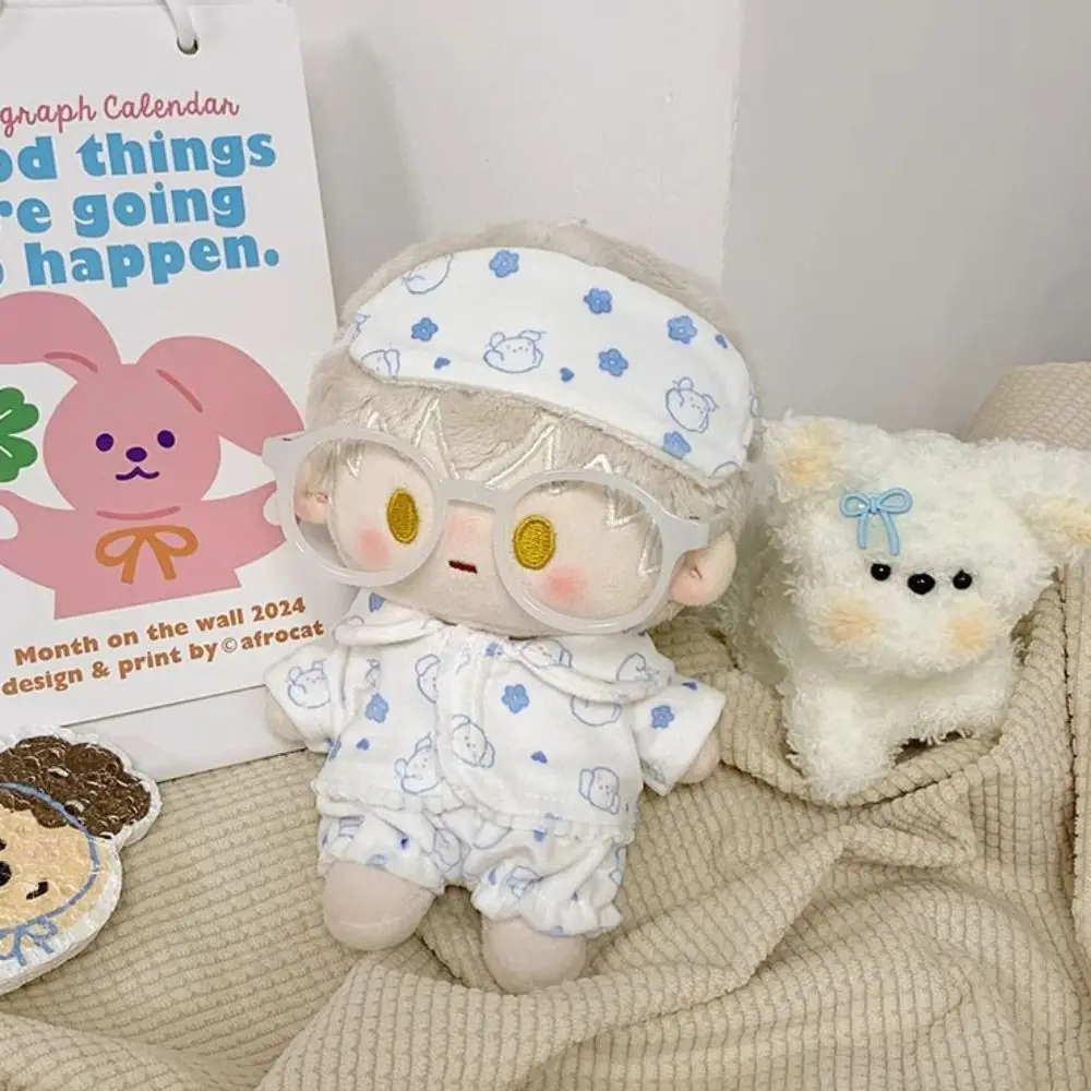 Pijamas de algodón de 15cm/20cm con máscara para los ojos, ropa para dormir de algodón, albornoz bonito de dibujos animados, accesorios para muñecas - imagen 2