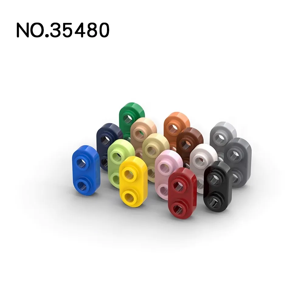 100 Uds 35480 bloques de construcción 10 pezzi piastra 1x2 arrotondata con 2 tachuelas aperte per parti di mattoni fai da te compatibilidad MOC - imagen 3