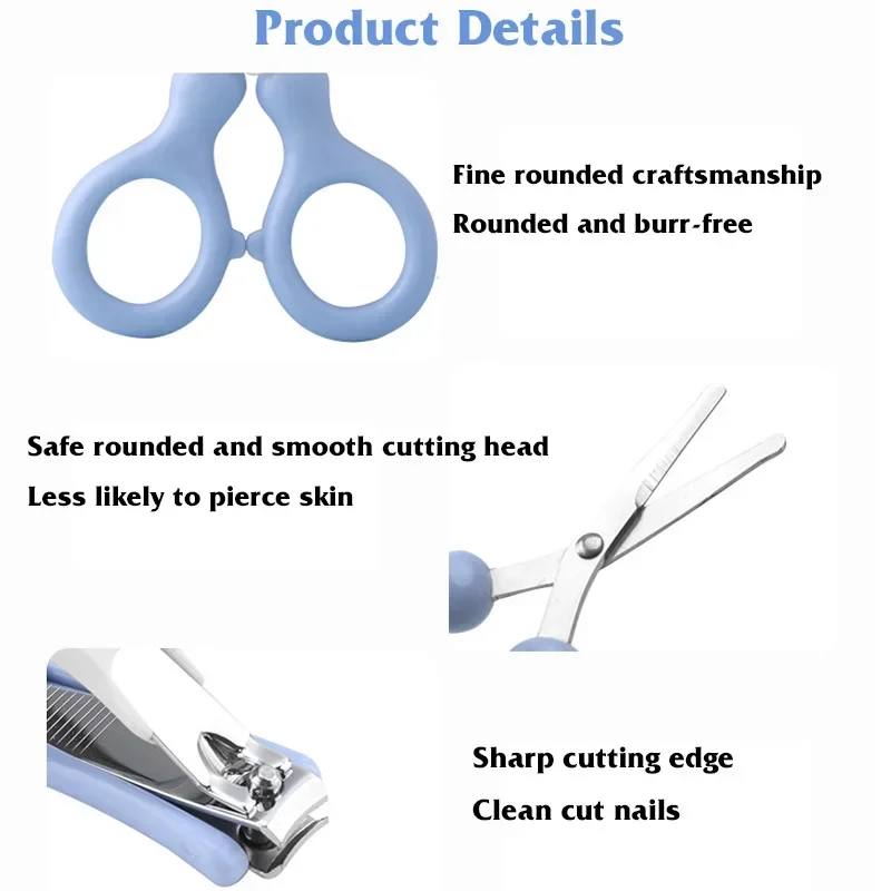 Para niños cortaúñas tijeras cortaúñas herramientas de cuidado para niños juego de almacenamiento cortaúñas para bebés Kits cortaúñas para bebés - imagen 3
