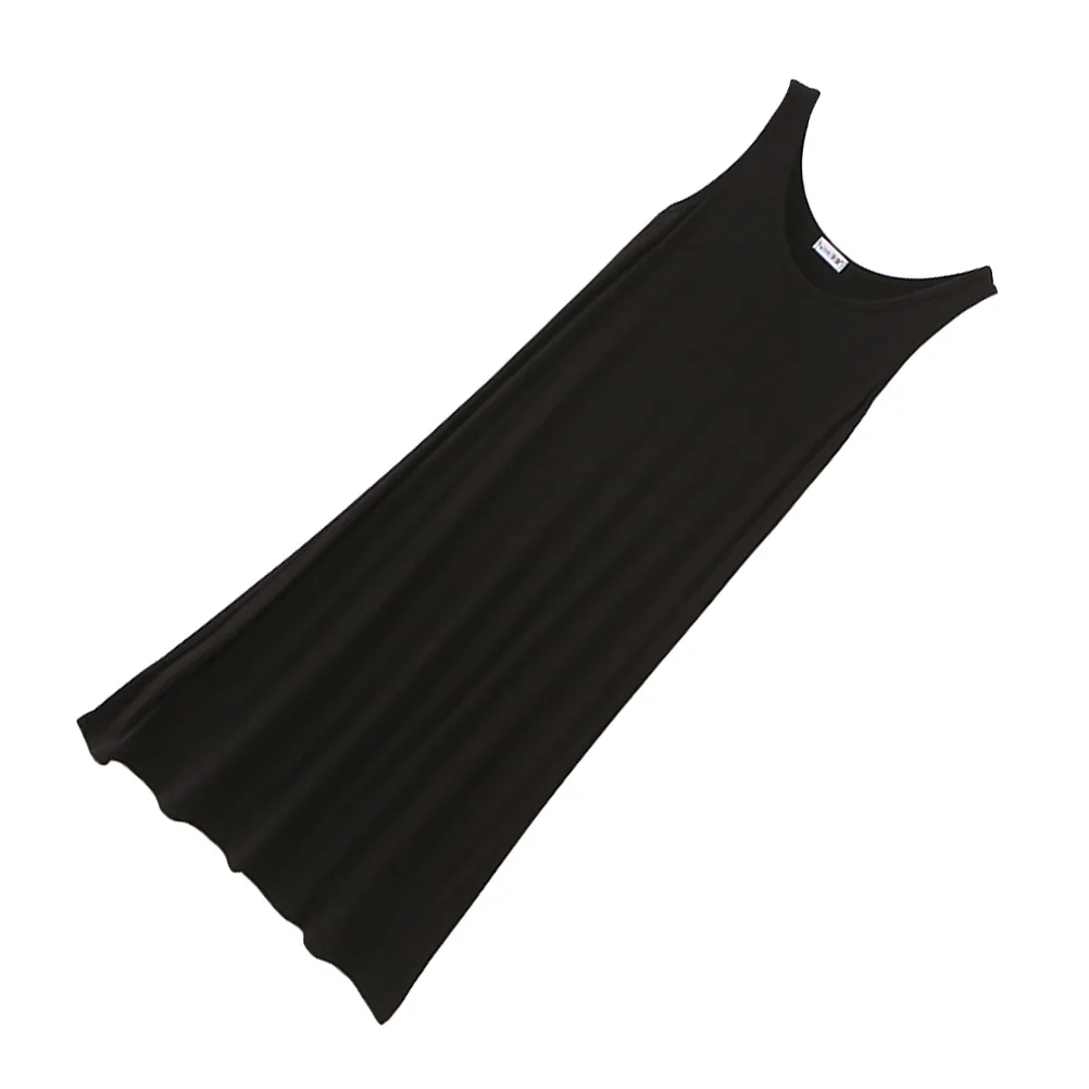 1 Uds. Vestido de verano para mujer, negro, talla M, sin mangas, de longitud media, corte en A, ropa interior informal holgada, chaleco exterior, figura destacada - imagen 2