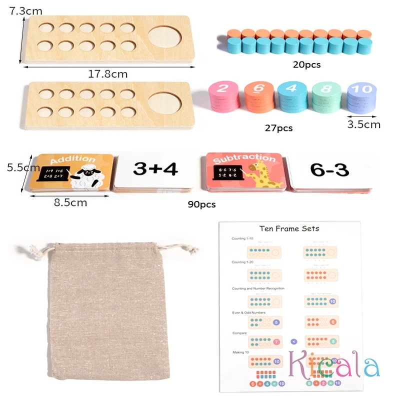 Niños matemáticas aritmética de madera Digital descomposición aritmética juegos Montessori bebé juguetes educativos de Aprendizaje Temprano - imagen 3