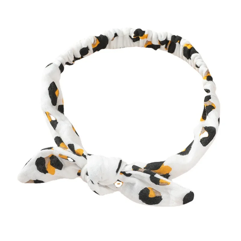 Diademas elásticas para bebé, diadema dulce para niña, tocado de algodón para niño, accesorios para el cabello con nudo, turbante con Orejas de conejo suave para niño pequeño - imagen 5