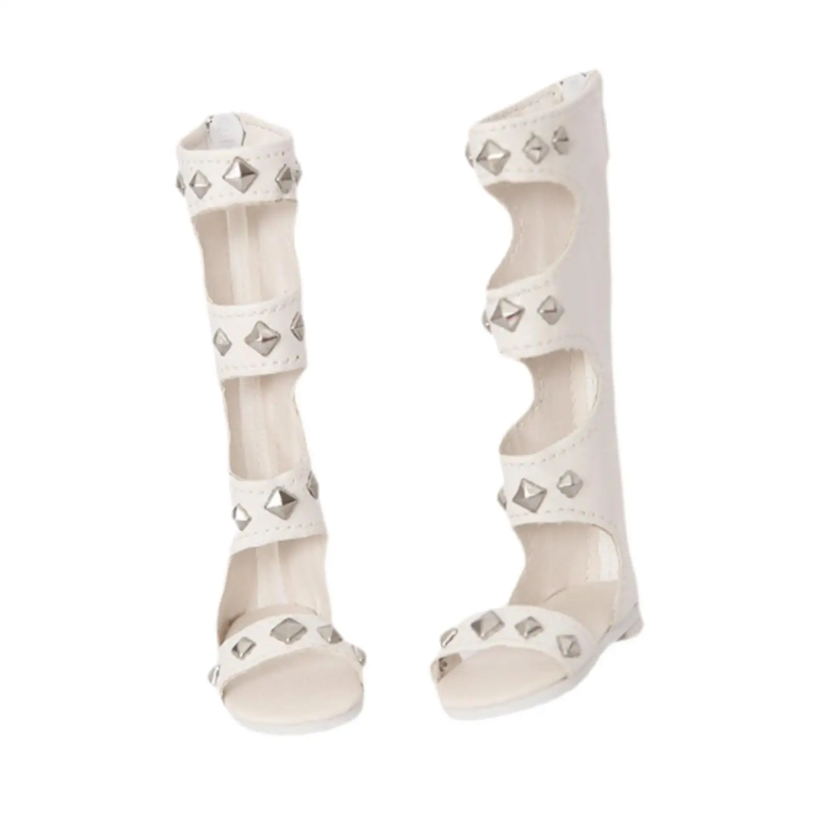 1/4 Doll Shoes with Zipper White for 42-45cm Dolls Doll Accessories Summer Roman