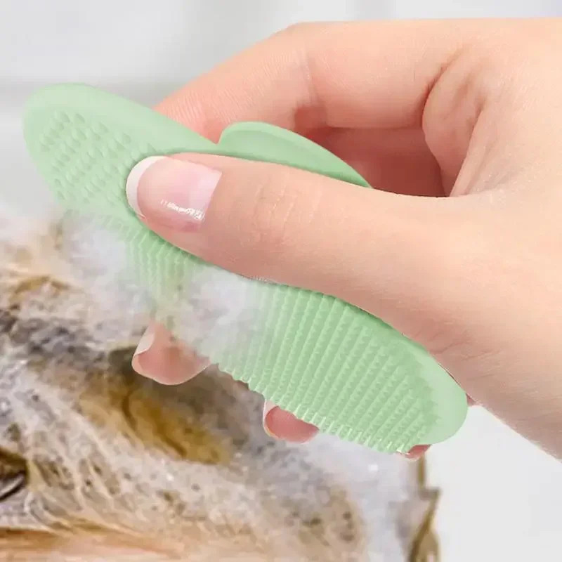 Cepillo de champú suave de silicona para baño infantil, 1 Uds., cepillo de ducha de silicona para niños, cepillos de masaje para lavado de cabello, peine de limpieza - imagen 4