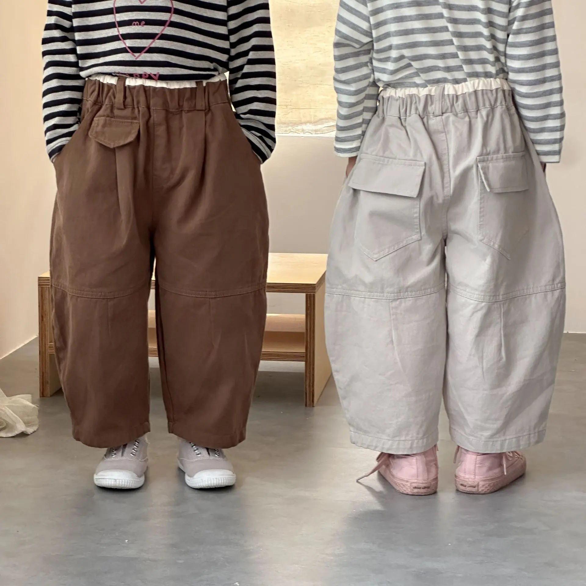 Pantalones casuales de algodón niños – Otoño, bolsillos y pierna ancha - imagen 3