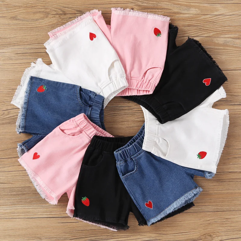 Pantalones cortos vaqueros bordados para niña verano - imagen 4