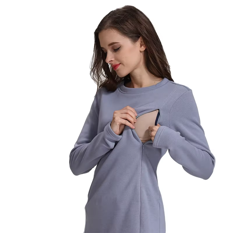 Sudadera de maternity con capucha de lana cómoda para embarazadas - imagen 5