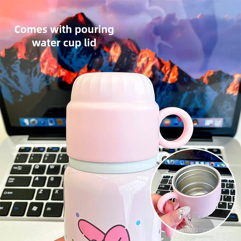 Sanrio Kuromi My Melody Cinnamoroll dibujos animados lindo taza aislada de doble bebida botella de agua de dibujos animados de gran capacidad con tapa vertido - imagen 2