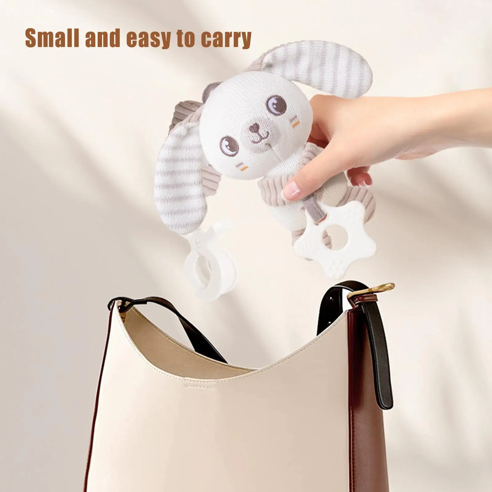 Cochecito de juguete, asiento de coche, muñeca sensorial, entretenimiento de animales para viajes, apaciguador, automóvil, guardería, niña, masticar la dentición