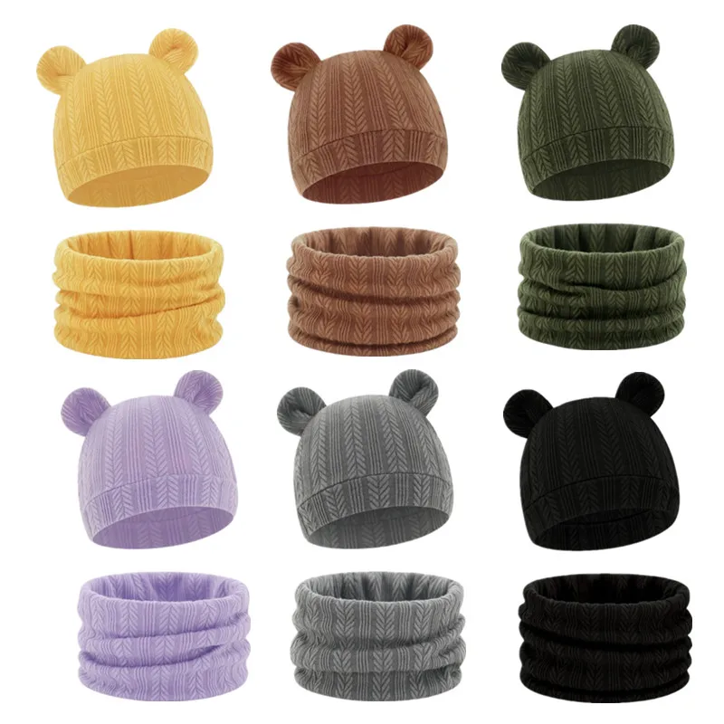 Gorro con orejas de oso de algodón suave para bebé - imagen 3