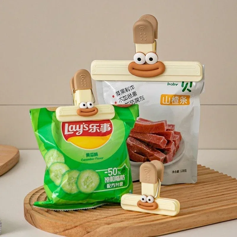 Clip de sellado creativo para bolsa facial, herramientas de cocina, Clip pequeño decorativo para refrigerador, almacenamiento de bolsas de plástico para alimentos, 4 Uds. - imagen 3