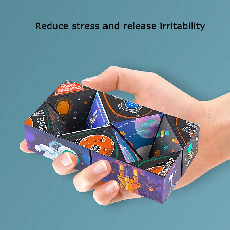 Cubo mágico para niños, caja de cambios con forma de juego, descompresión 3D cambiable geométrica, rompecabezas con tapa manual, entrenamiento de pensamiento, cachorro antiestrés - imagen 5