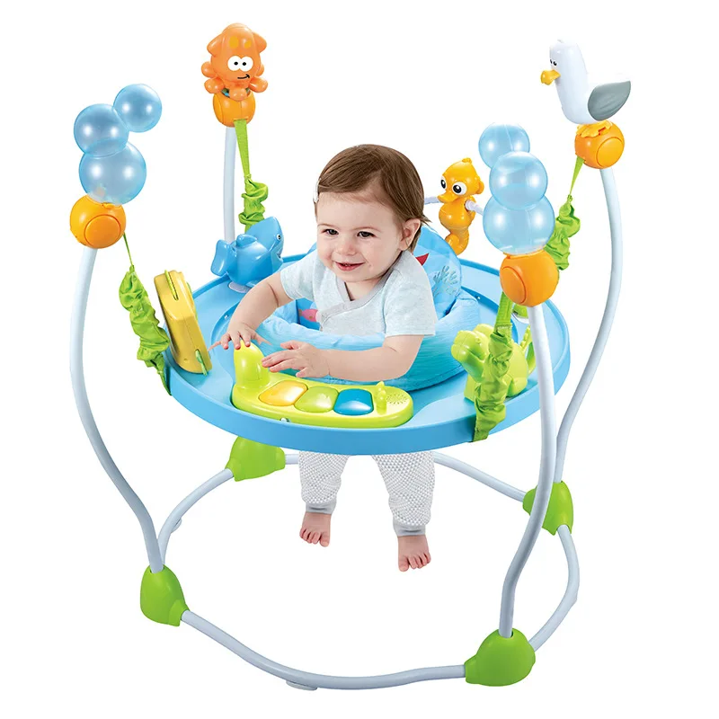 Silla para saltar para bebé, marco de Fitness, columpio eléctrico para bebé, columpio para interior, columpio para niños pequeños, bosque Tropical con juguetes - imagen 4