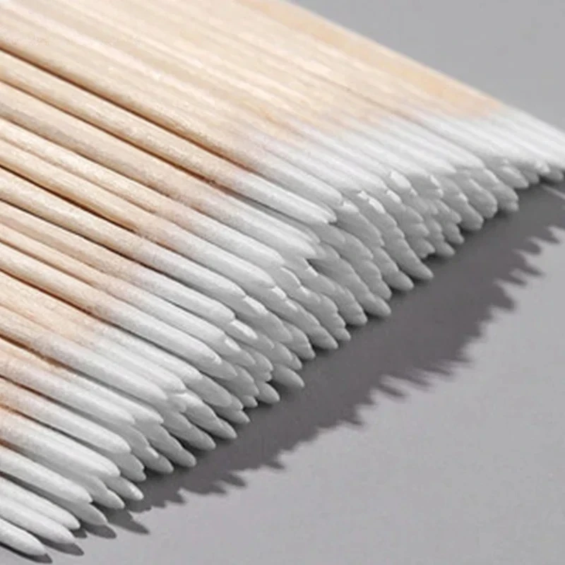 Herramientas de extensión de algodón y madera, tatuaje, 1000 Uds., Micro hisopo, limpieza de Microblading de pestañas, palos de madera, cepillo cosmético de algodón, punta de brotes - imagen 3