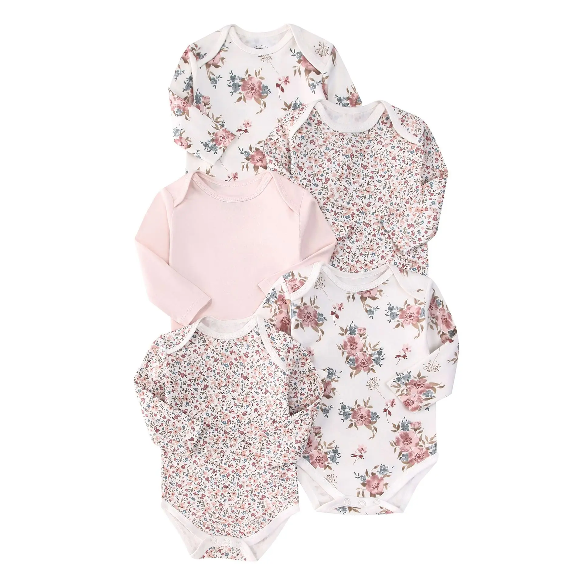 5 unids/lote 100% monos suaves de algodón para bebé de manga larga para recién nacido, ropa para bebé, monos infantiles, ropa para bebé, regalos para Baby Shower - imagen 5