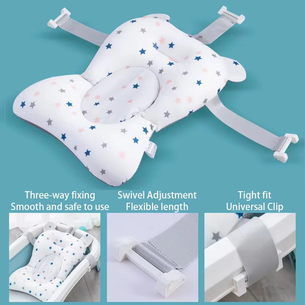 PANGDUBE-almohadilla para bañera de bebé, asiento de soporte para baño Ajustable, cojín de baño para recién nacido, asiento flotante para bañera de bebé de 0 a 1 año para ducha - imagen 3
