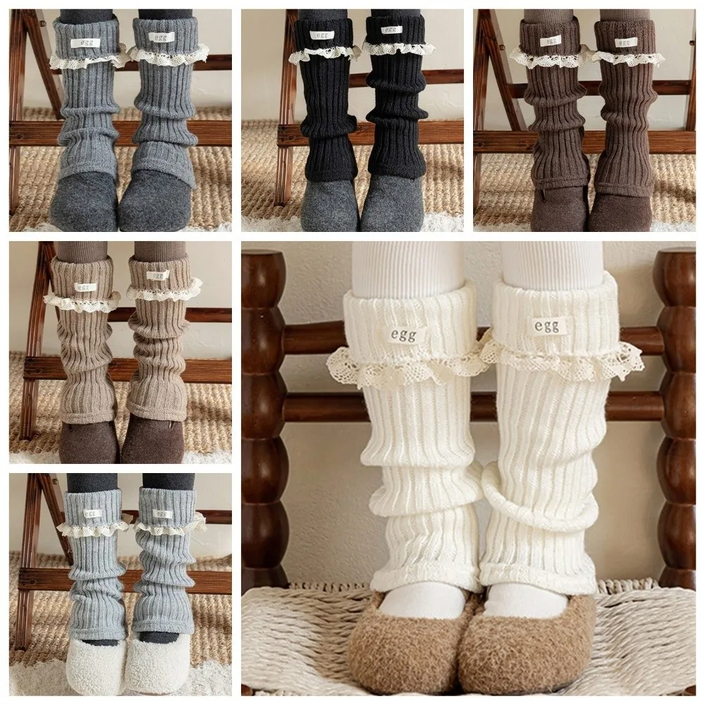 Lindos calentadores de piernas gruesos para niñas, calcetines tejidos de media pantorrilla de Lolita, calcetines cómodos para mantener el calor para niños, Otoño e Invierno - imagen 4