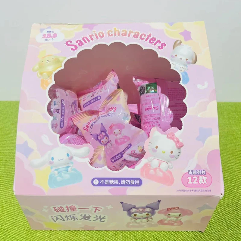 Sanrio personajes caja ciega juguetes lindos frijoles My Melody Pom Purin Kuromi regalos de muñecas juguetes coleccionar adornos