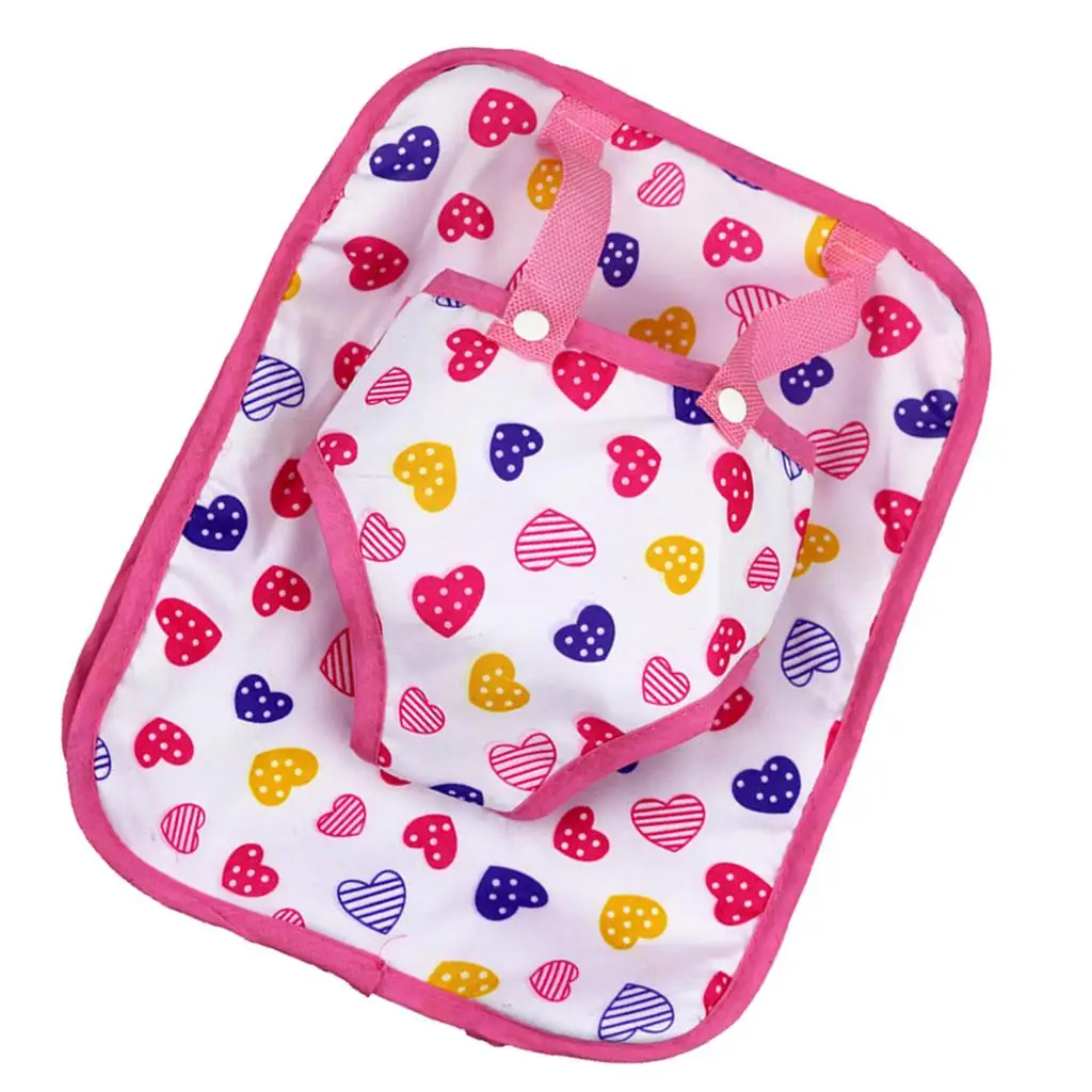 Doll Heart Pattern Travel Backpack Carrier Handb for 18inch American Girl Accessories