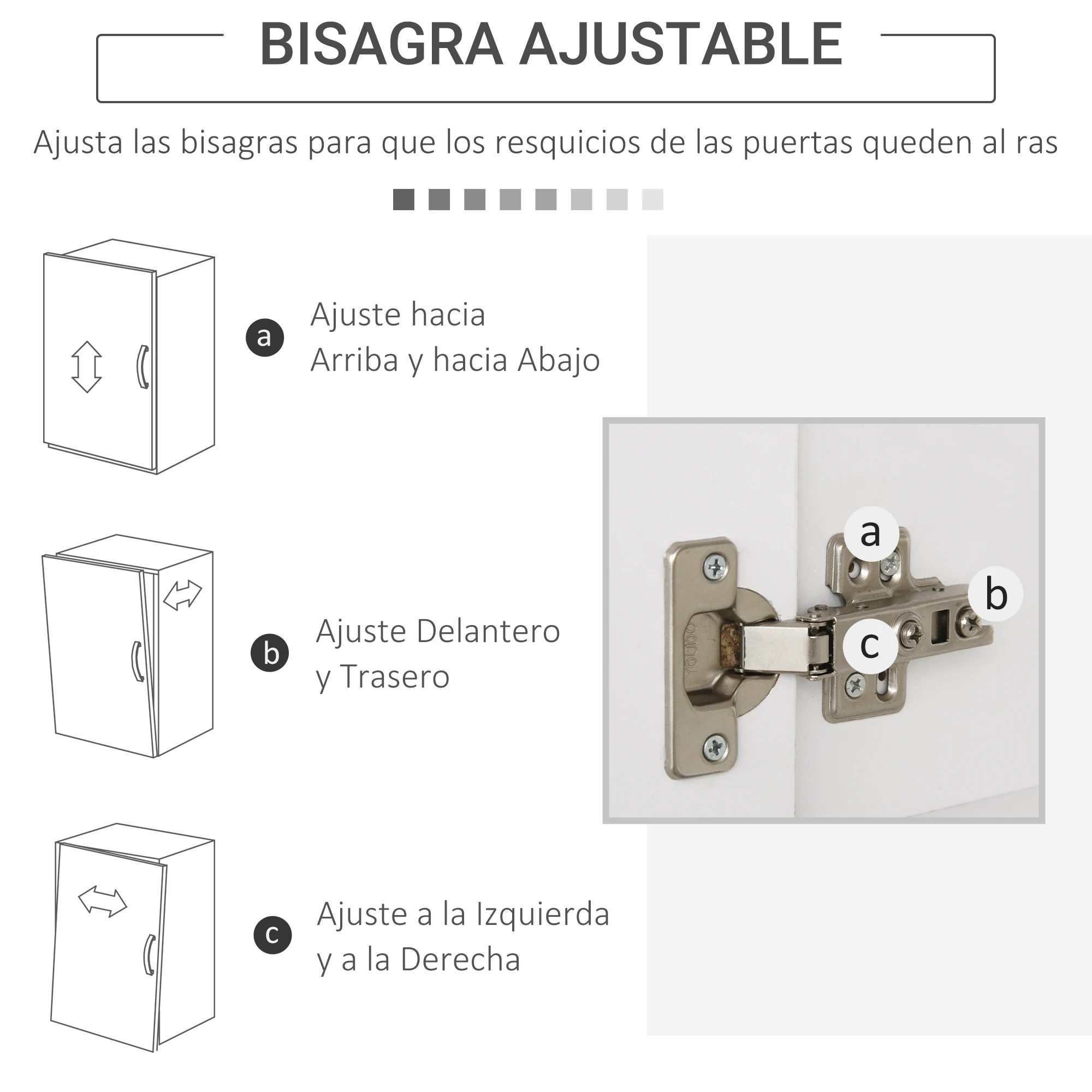 HOMCOM Armario Alacena de Cocina Alacena Alta con 3 Cajones 3 Puertas y Estantes Interiores Ajustables Mueble Auxiliar para Comedor Salón 80x39,5x183,5 cm Blanco - imagen 4