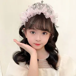 Diadema princesa con perlas y diamantes de imitación para niña