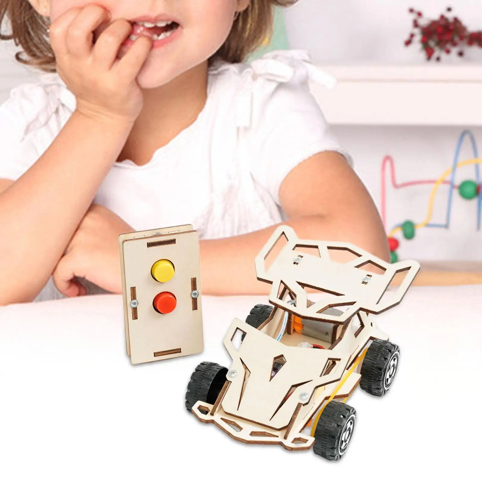 Wooden RC Car Toy Science Kits Control Car DIY Building Toy Wooden 3D Puzzle DIY RC Car RC Toys Physical Experiment for Children Wooden RC Car Toy Science Kits Control Car DIY Building Toy Wooden 3D Puzzle DIY RC Car RC Toys Physical Experiment for Children