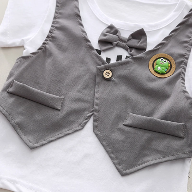 Nueva ropa de verano para bebés, camiseta para niños, pantalones cortos, 2 unids/set, ropa para niños pequeños, disfraz informal de moda infantil, chándales para niños - imagen 5