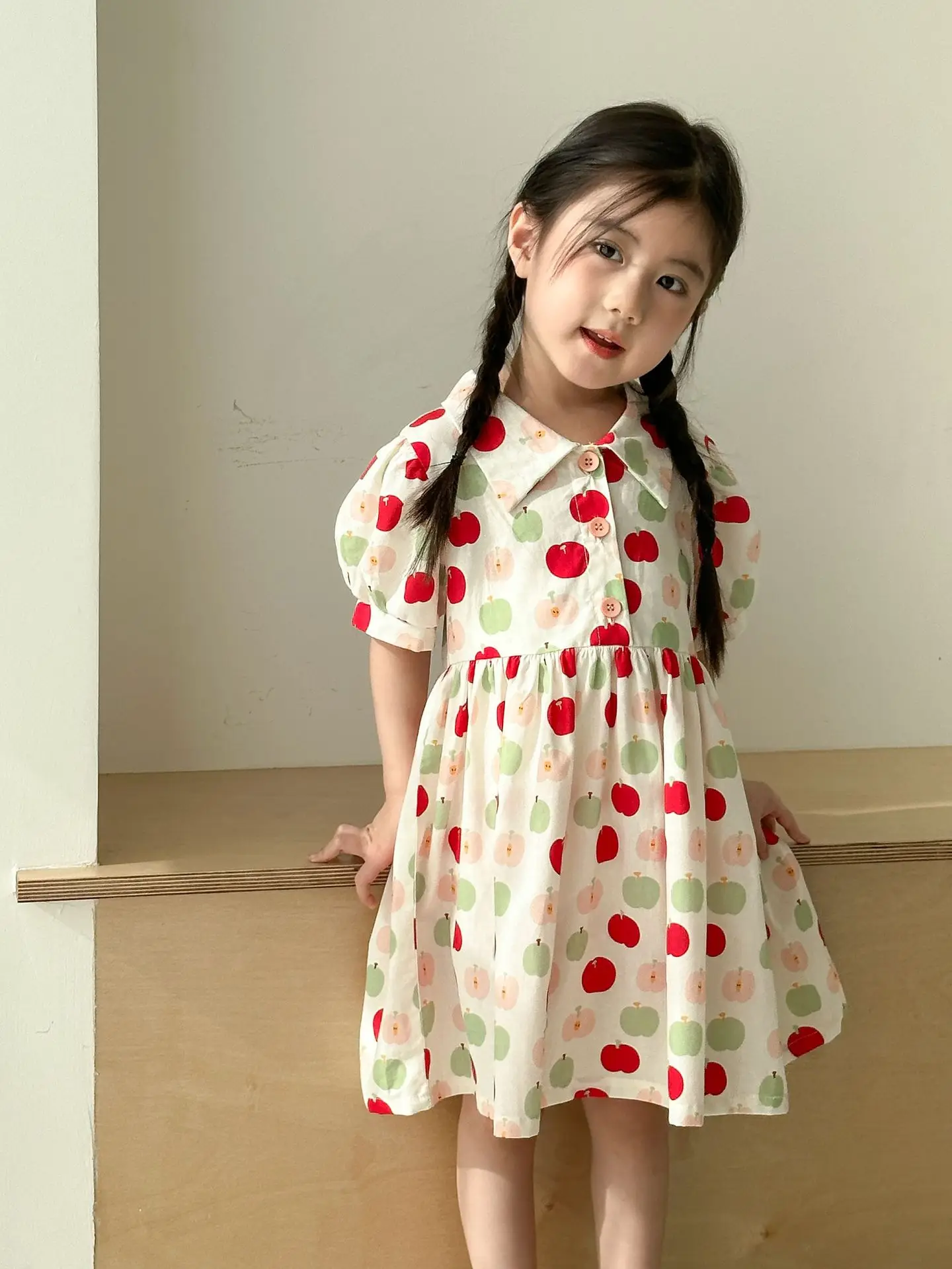 Conjunto verano hermanos niño y niña – Camisa y vestido de algodón - imagen 5