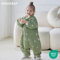 Saco dormir Veggie verde con pierna dividida para bebé y niños