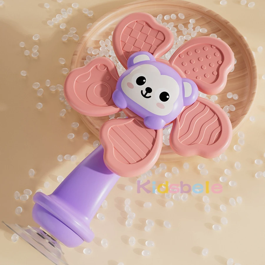 Juguete giratorio de animales para bebé con sonajero giratorio sensorial con ventosa, juguete antiestrés de Aprendizaje Temprano Montessori para trona, coche y baño - imagen 3