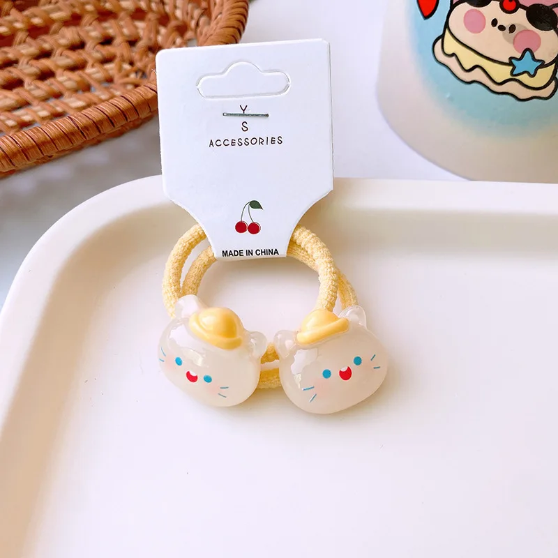 2PCS.2 piezas de anillos para el cabello de frutas translúcidas de dibujos animados lindos y dulces: suaves, ideales para coletas de bebé, encantadores accesorios para el cabello para niños. - imagen 4