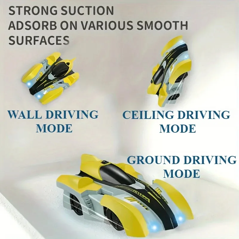 Coche teledirigido para subir paredes 360 °   Coches acrobáticos giratorios RC, juguetes recargables para niños y niñas, regalo de corredor de pared de gravedad cero - imagen 4