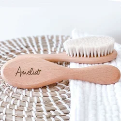Cepillo y peine de madera para bebé personalizado - recién nacido