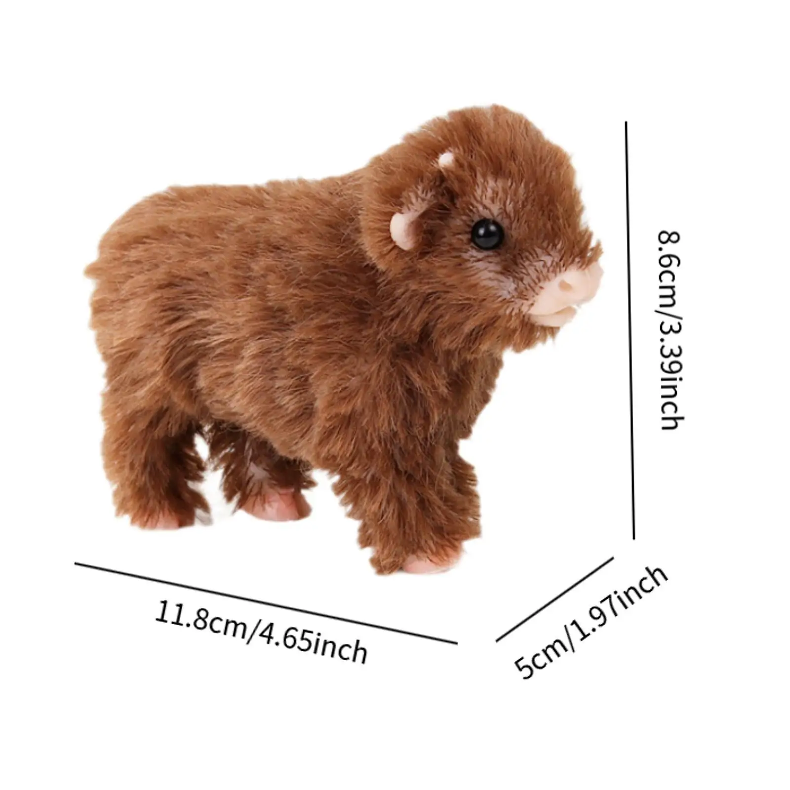 Silicone Cow Plush Toy Figure Toys Stuffed Animal for Kids Adults Accompany