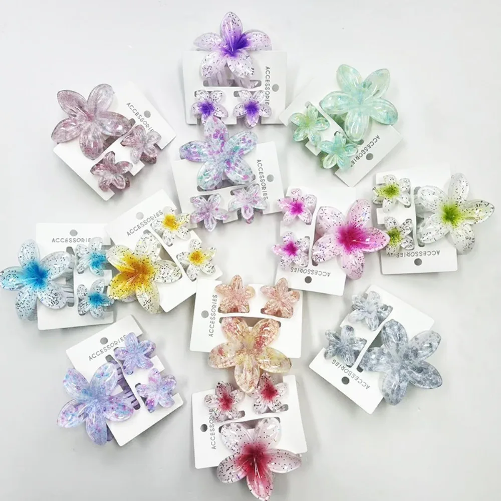 3 unids/set dulce flor colroful gradiente garras para el cabello Cola de Caballo Cip abrazadera pasadores horquillas para mujeres chica accesorios para el cabello de playa - imagen 3