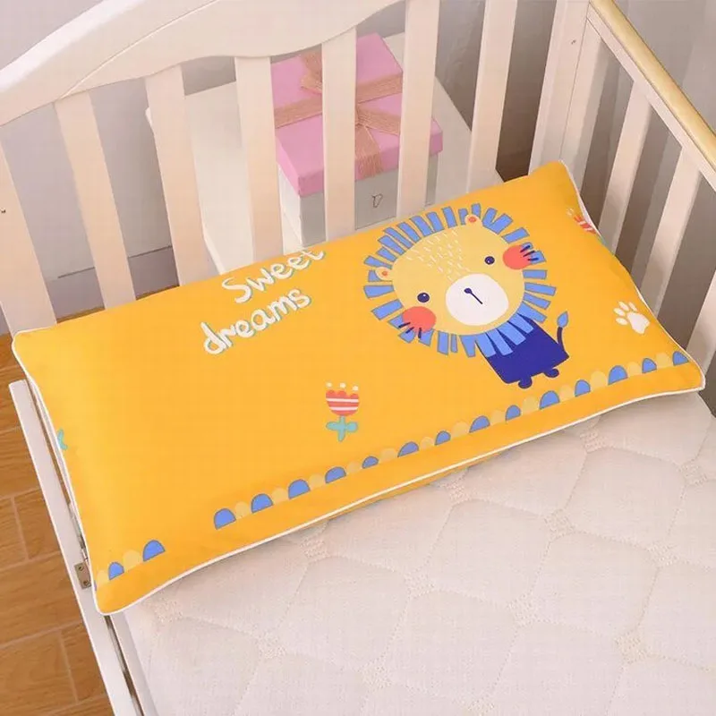 Funda de almohada para siesta con cremallera lateral de dibujos animados de 62x32CM, funda de almohada para cama de niños de algodón 100% para el hogar, funda de almohada para bebé para las cuatro estaciones - imagen 4