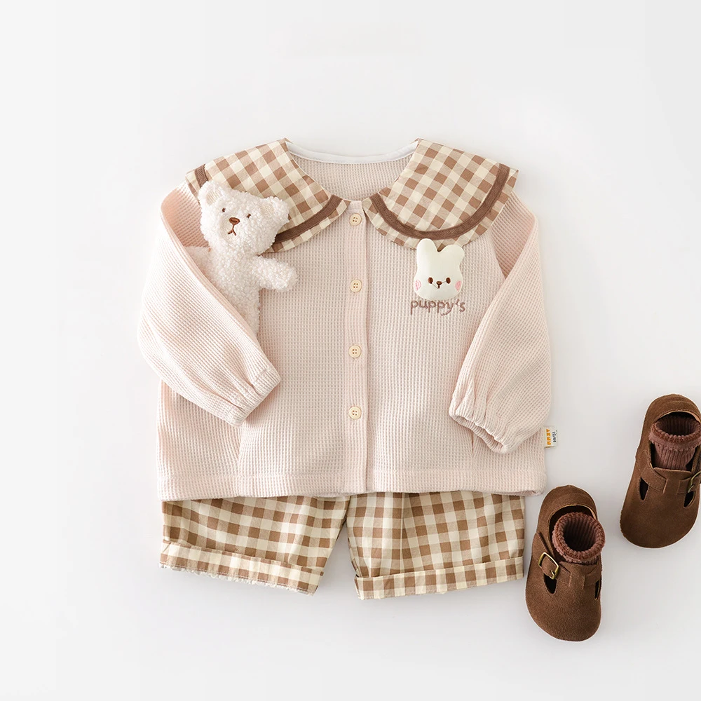 2026 primavera nuevos pantalones para niños pantalones de estilo coreano para niños pantalones con estampado a cuadros para niñas pantalones casuales de longitud completa - imagen 4