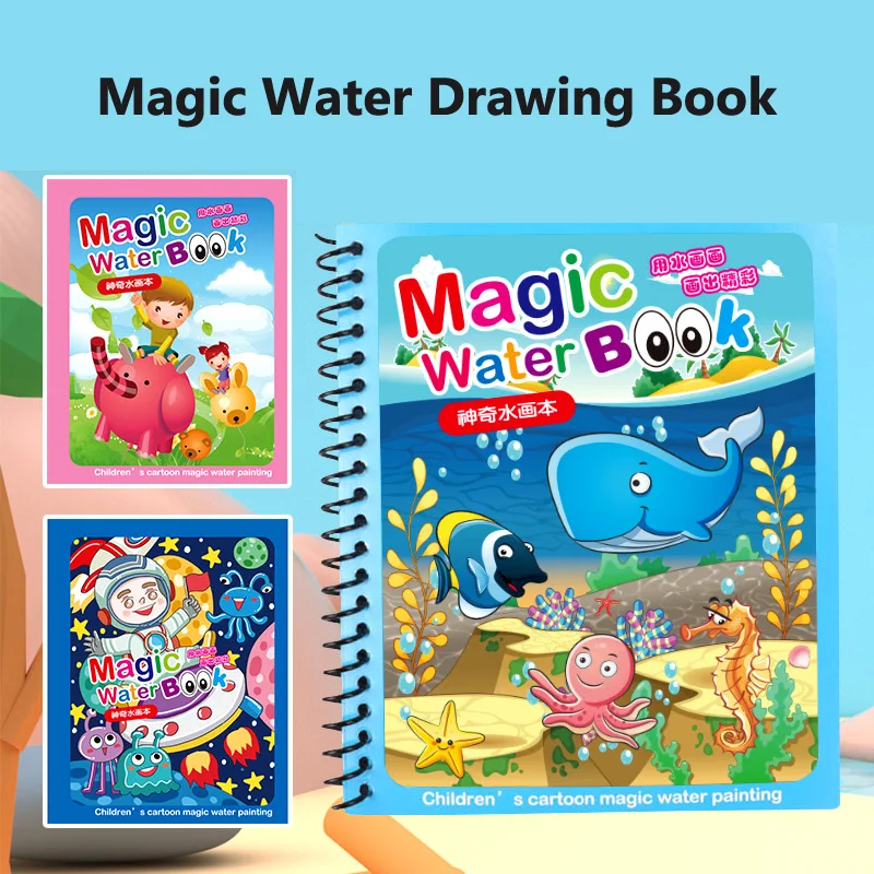 Juguetes Montessori, libro mágico de dibujo al agua, juegos educativos para niños, pinturas para colorear para bebés de 1 año a 3 juguetes - imagen 2