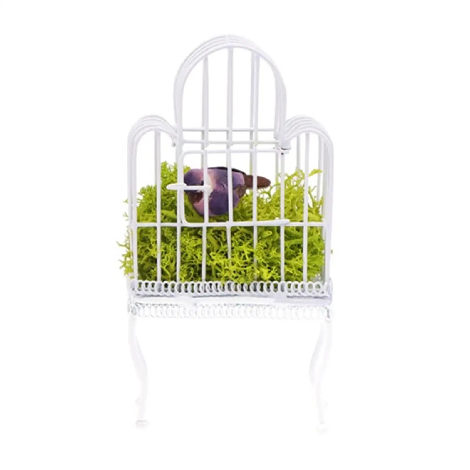 1:12 Scale Dollhouse Bird House Miniature Scenery Props Micro Landscape Metal Birthday Gift Pretend Play Miniature Bird Cage
