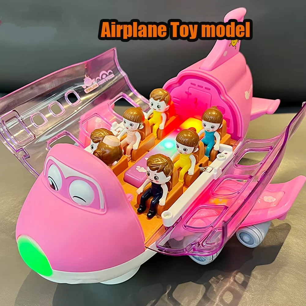 Avión eléctrico para niños, modelo de coche de juguete con simulación musical, avión de tráfico, regalo para niños y niñas, regalo de cumpleaños para niños - imagen 2