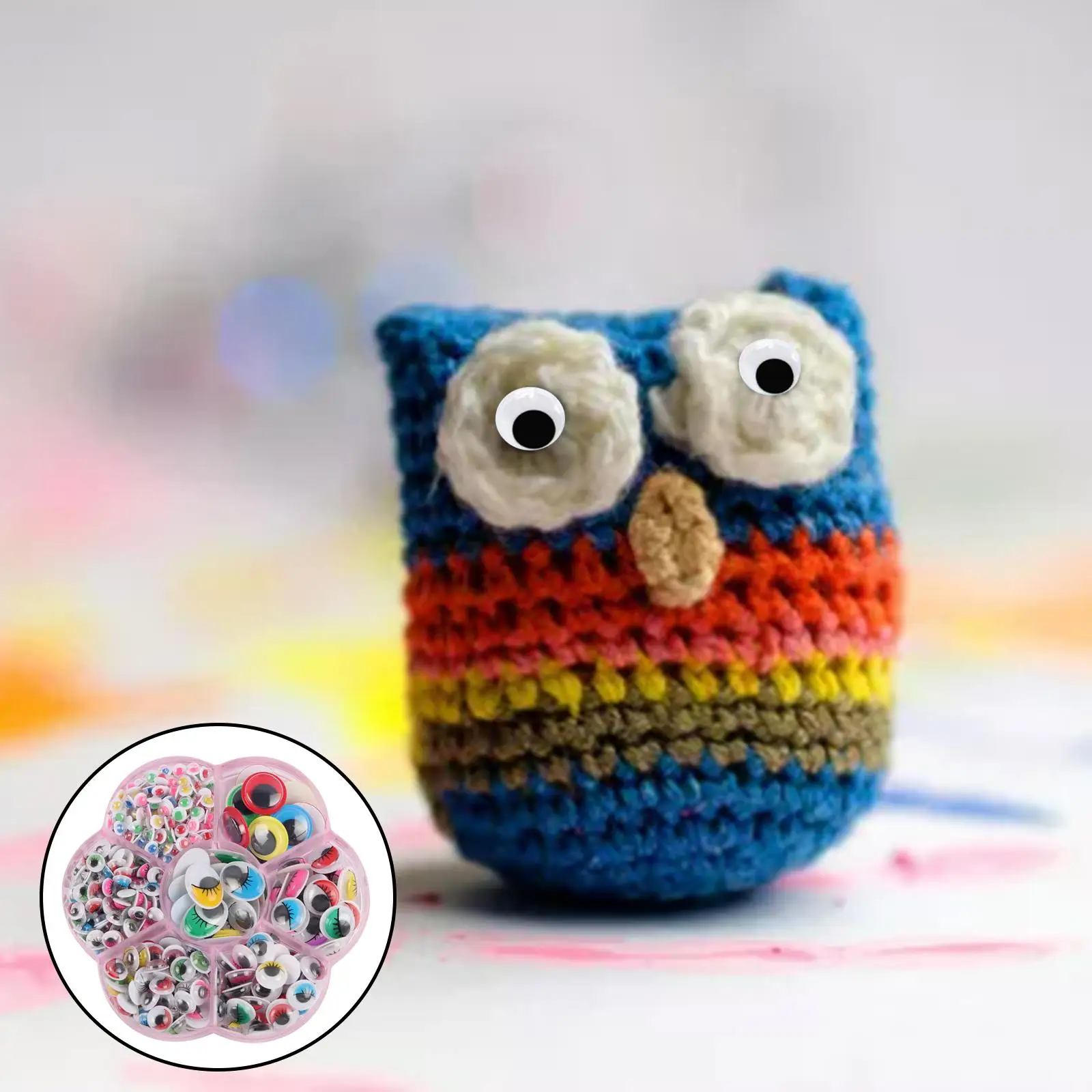 2xMultiple Size Eyes Mix Colorful for Crochet Puppet Bear Plush Toy