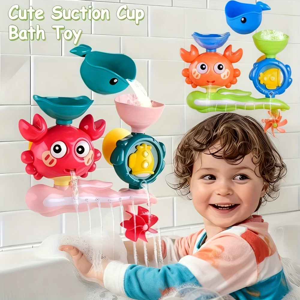 Juguete de baño interactivo con rueda de agua giratoria y ventosa, diversión para bañera ABS no tóxica, no necesita electricidad, 1 ud. - imagen 4