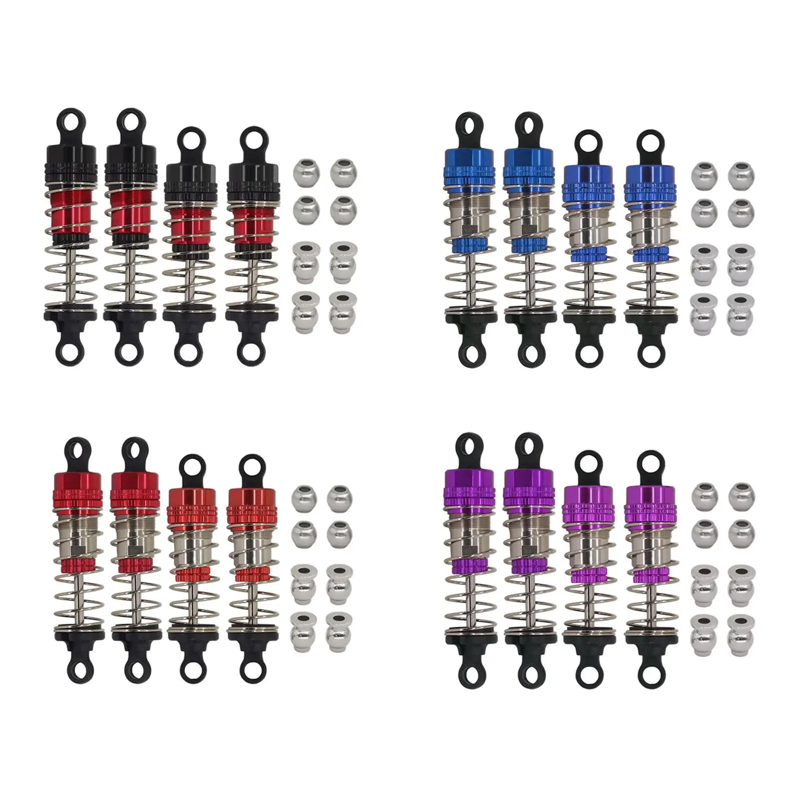 Juego de amortiguadores de aceite, Combo delantero y trasero de 66mm y 72mm, repuesto mejorado para coche teledirigido 14210 14209 1/14, profesional resistente - imagen 3