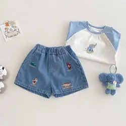 MILANCEL Shorts Vacleros Niño Dinosaurios Bordados
