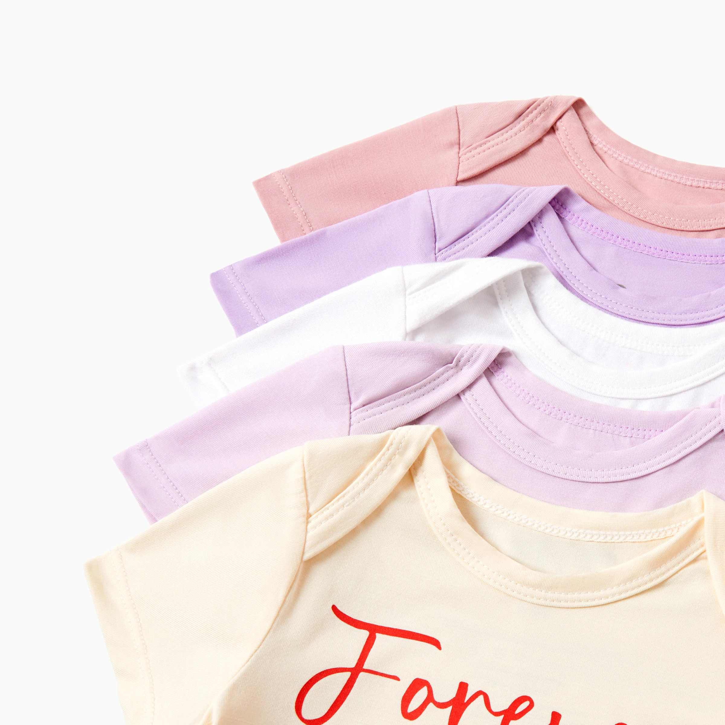 PatPat Bambú Paquete de 5 mamelucos casuales para bebé/niña - imagen 2