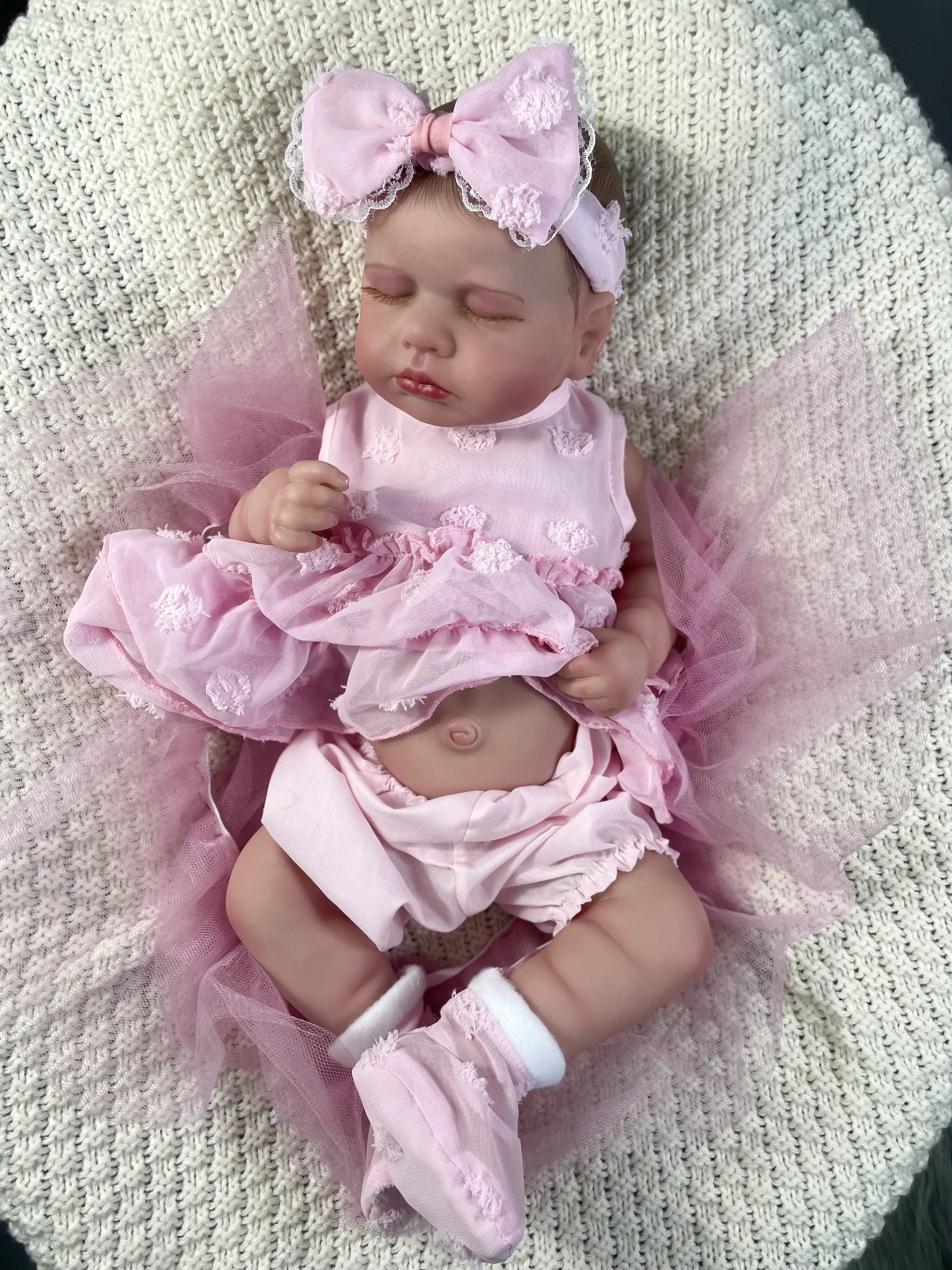 MRB 20 pulgadas de cuerpo completo de vinilo Reborn LouLou Girl lavable Reborn Baby Doll adorables juguetes Reborn cumpleaños regalo de Navidad