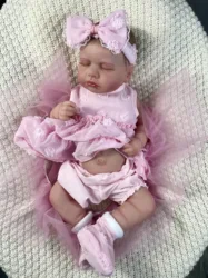 MRB 20 pulgadas de cuerpo completo vinilo Reborn LouLou Girl lavable Baby Doll adorables juguetes cumpleaños regalo Navidad