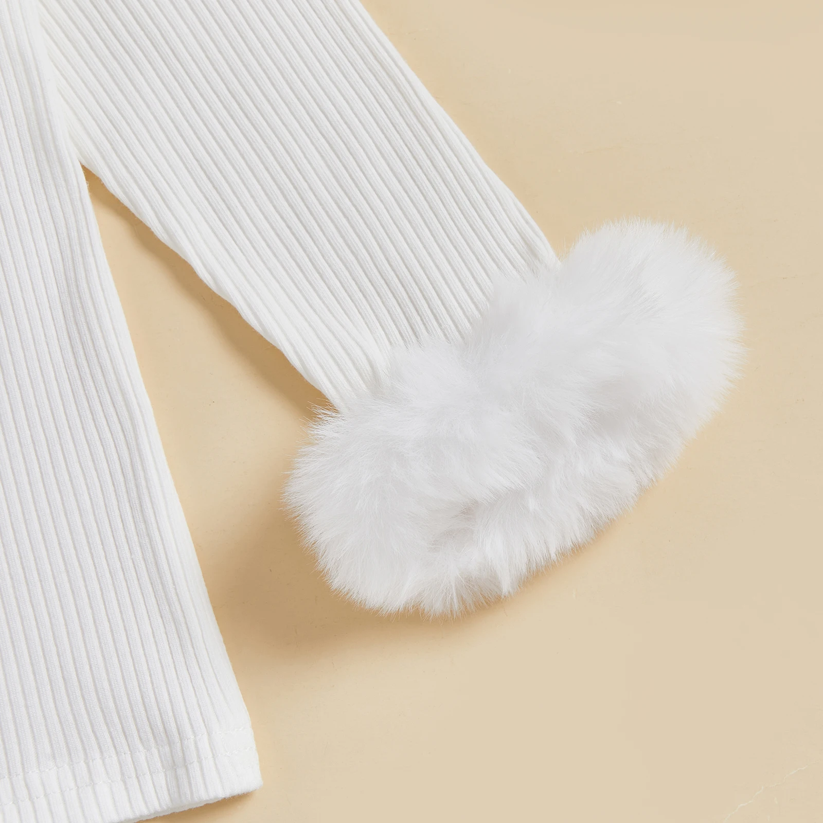 Conjunto de 2 piezas de falda de mezclilla con cintura elástica y manga larga con ribete borroso para niña pequeña - imagen 4