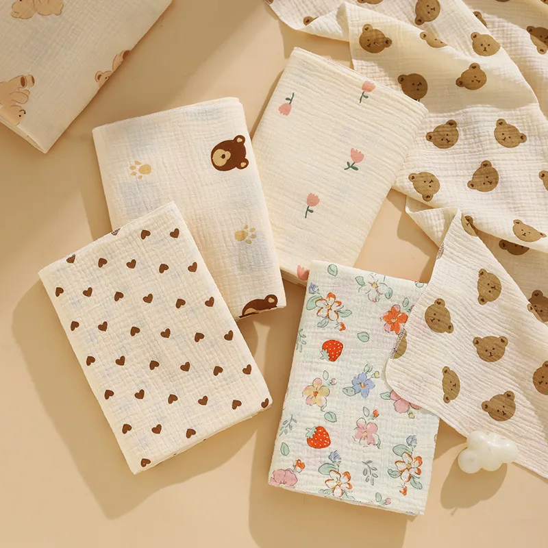 Manta de muselina para bebé recién nacido, manta Guaze de algodón de 2 capas, Toalla de baño para Baby Shower, manta envolvente para dormir para niños pequeños - imagen 2