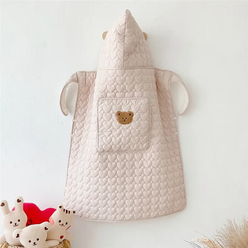 Poncho a prueba de viento de estilo coreano para bebé, mono grueso y cálido para asiento de coche, manta Universal para cochecito, funda portabebés - imagen 3